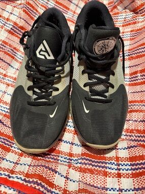 Nike Zoom Freak Black and grey Low-Top Basketball Shoes with White Swoosh